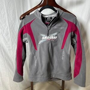vtg y2k SKI-DOO Team 1/4 zip fleece pullover‎ sweater jacket girls 10-12 tag